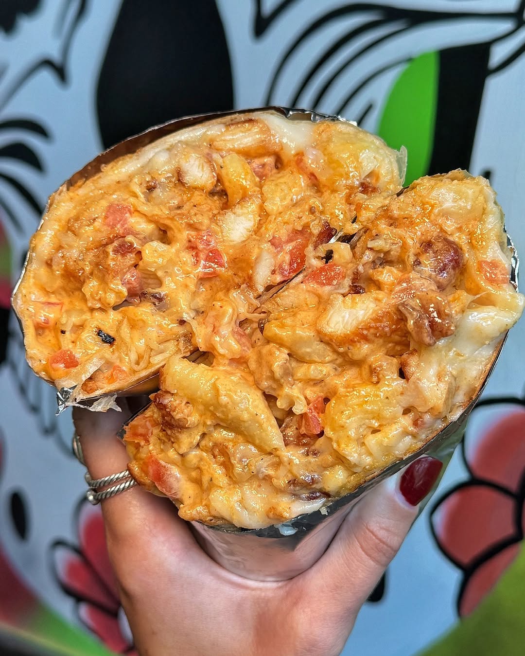 cheesy chicken burrito
