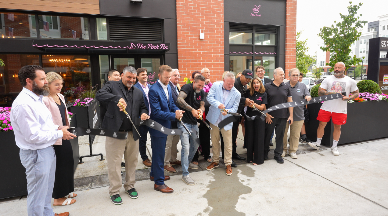 The Pink Fin ribbon cutting