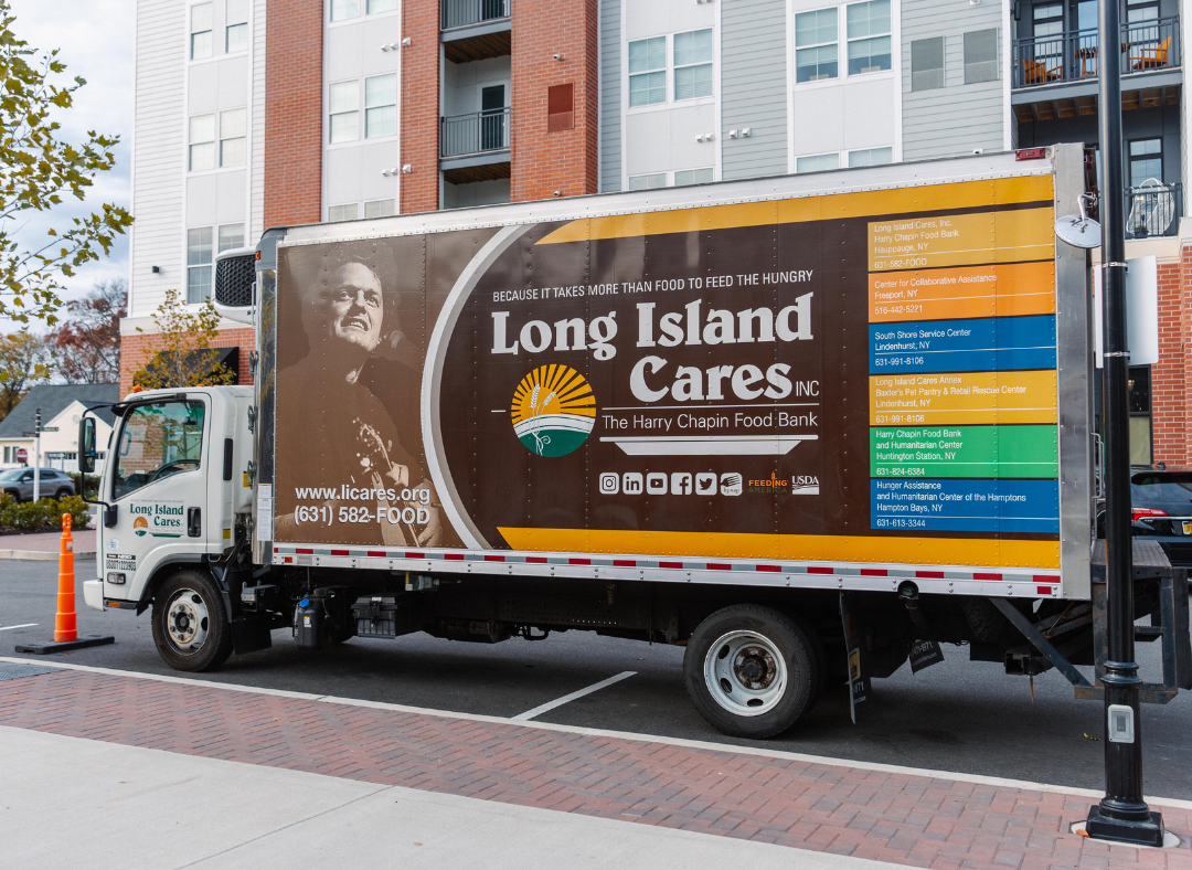 Long Island Cares truck at Station Yards